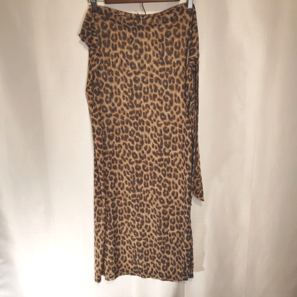 Express Brown Leopard Print Sarong Cover Up